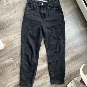 Zara high waisted jeans, faded black colour size 4